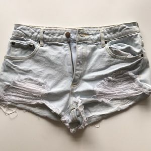 Light blue jean shorts